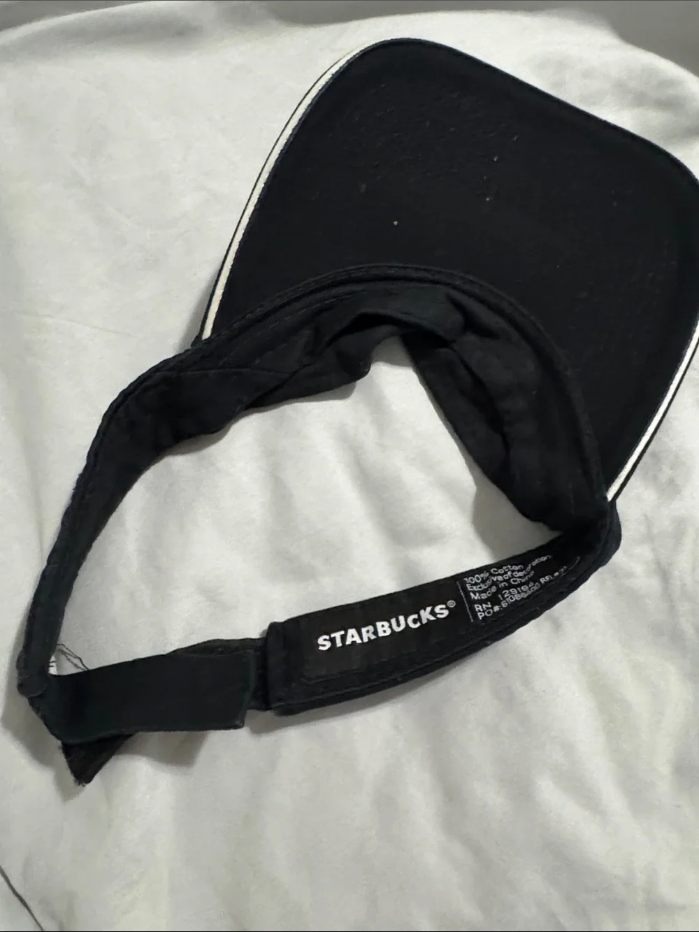 Starbucks Black Visor with White Embroidered Logo